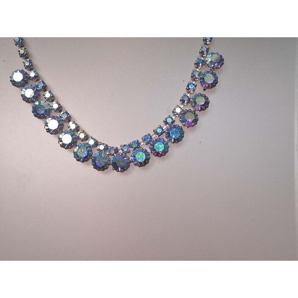Vintage Aurora Borealis Rhinestone Necklace AB Stones